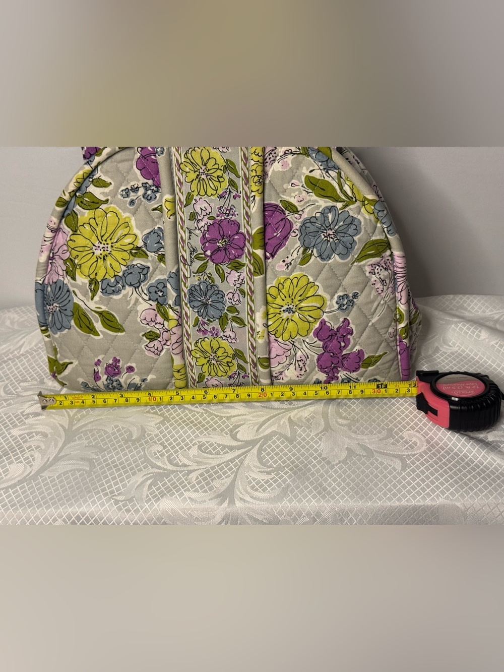 Vera Bradley Quilted Floral Frame Satchel-Retired Pattern- Double Compartment - Picture 15 of 16
